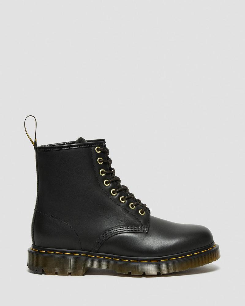 Dr Martens 1460 DM's Wintergrip Læder Arbejdsstøvler Dame Sort | DK 393PJJ